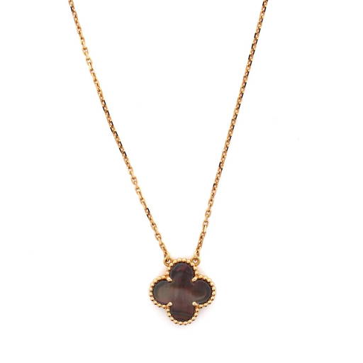 Van Cleef Arpels Vintage Alhambra Pendant Necklace 18k Rose Gold