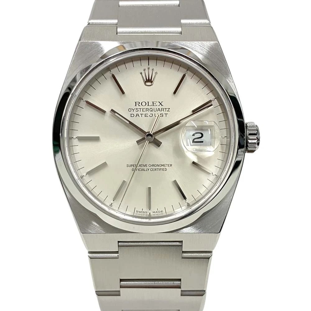 ROLEX OYSTERQUARTZ DATEJUST SILVER USED WATCH: ROLEX Oysterquartz Datejust Silver Used Watch Brand: ROLEX Type: Wristwatch Material: Band Material NA, Case Material NA Color: Silver Size: Case Size Case Size 36mmBand Size NA Accessories: None