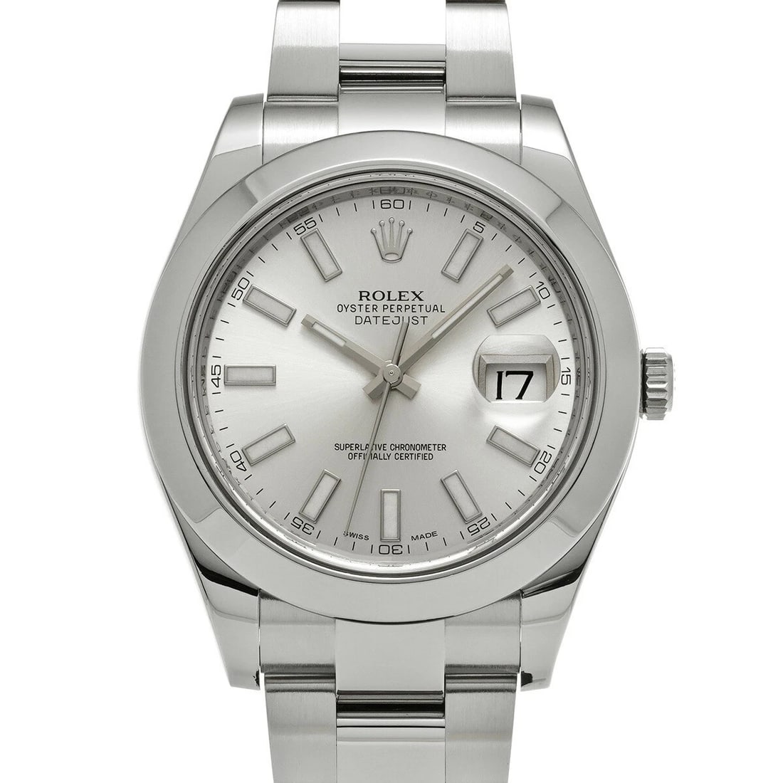 ROLEX DATEJUST SILVER MEN'S USED WATCH: ROLEX Datejust Silver Men's Used Watch Brand: ROLEX Type: Wristwatch Material: Band Material Stainless, Case Material Sapphire Crystal Color: Silver Size: Case Size Case Size 41×41mm Band Size 19