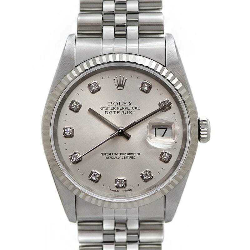 ROLEX DATEJUST SILVER MEN'S USED WATCH: ROLEX Datejust Silver Men's Used Watch Brand: ROLEX Type: Wristwatch Material: Band Material Ss (Stainless Steel) X K18Wg (White Gold), Case Material NA Color: Silver Size: Case Size Case Size 36.