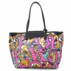 SALVATORE FERRAGAMO GANCINI SHOULDER BAG TOTE BAG: Salvatore Ferragamo Gancini Shoulder Bag Tote Bag Brand: Salvatore Ferragamo Type: Shoulder Bag Material: Nylon x Leather Color: Multicolor / Black Size: (Bottom)W:11.8inx H:10.4inx D:5.9in Should