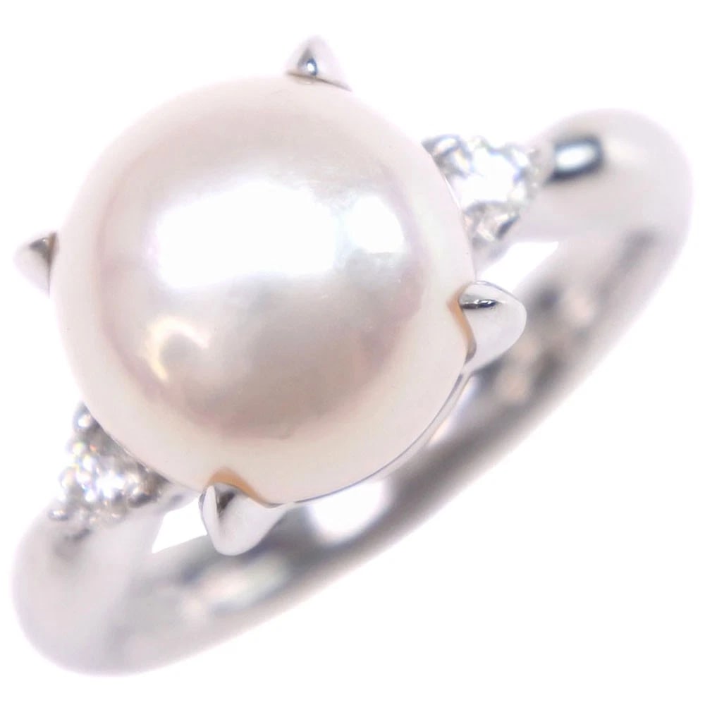 PEARL RING PT850PLATINUM/PEARL/DIAMOND: Pearl Ring Pt850Platinum/Pearl/diamond Brand: None Type: Ring Material: Pt850Platinum Color: Silver Size: 5.1(US Size) Accessories: None Accessories Notice: When purchasing pre-owned goods