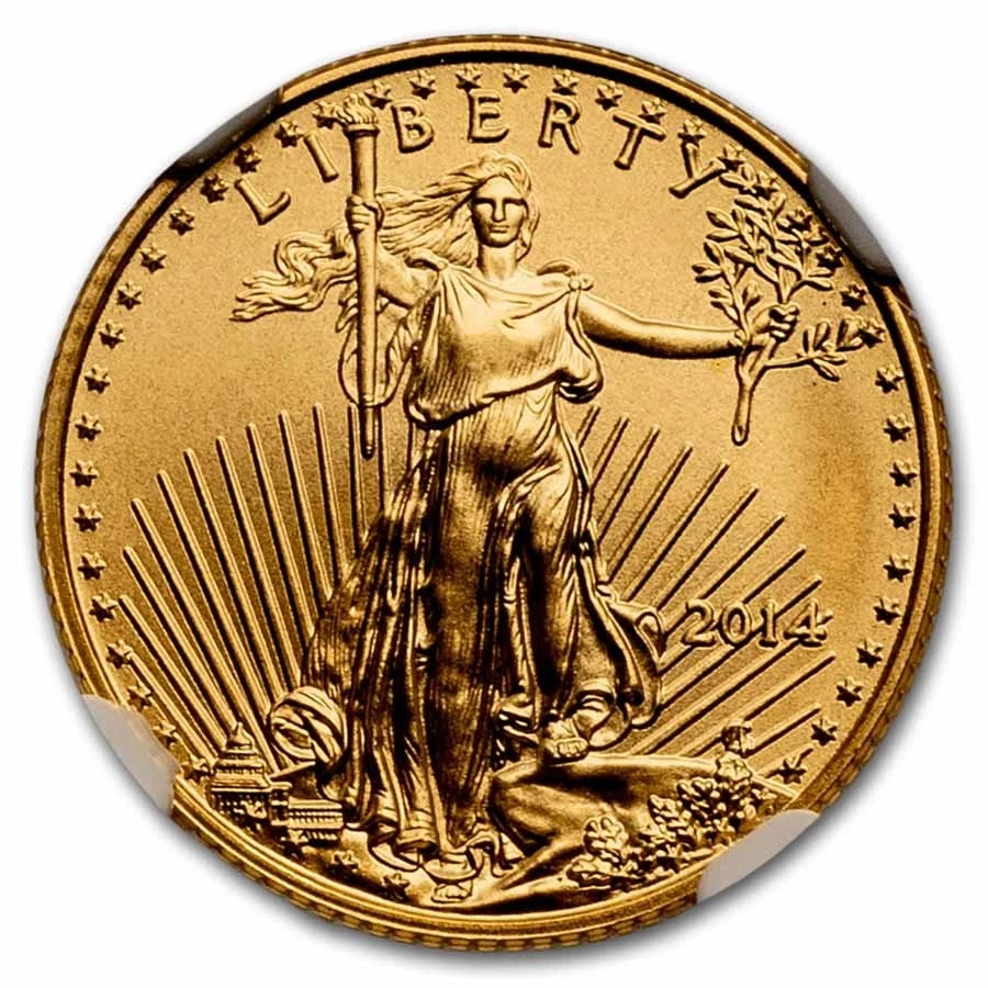 2014 AMERICAN GOLD EAGLE: 2014 American Gold Eagle Brand: U.S. Mint Brand/Mint: None Grade: None Coin: None Year: 2014 Fineness: 0.9167 Country/Region of Manufacture: United States Certification: NGC