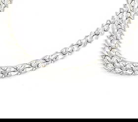 CHOPARD CASMIR DIAMOND GOLD NECKLACE 18K WHITE PAISLEY MOTIFS: Chopard Casmir Diamond Gold Necklace 18k White Paisley Motifs Brand: Chopard Type: Necklace Material: 18k white gold Color: White Size: Measurements: 15.5" long x 14mm wide x 5mm thick Accessorie