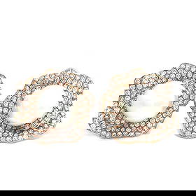 DIAMOND PEARL GOLD EARRINGS: Diamond Pearl Gold Earrings Brand: Unbranded Type: Earrings Material: 18k rose gold Color: Pink Size: Measurement: 25mm long x 26mm wide x 14mm high Accessories: None Accessories Notice: W