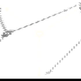CHOPARD HAPPY DIAMONDS LARIAT HEART PENDANT CHAIN NECKLACE: Chopard Happy Diamonds Lariat Heart Pendant Chain Necklace Brand: Chopard Type: Necklace Material: 18k white gold Color: None Size: Measurements: Chain: 18" Long Chain drop: 2.25" below the heart