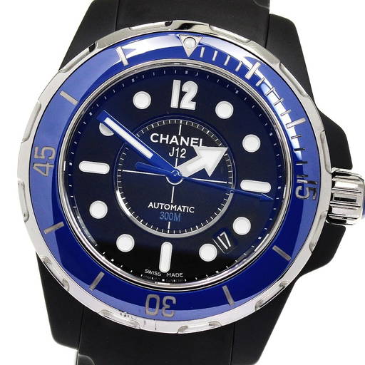 Authentic! Chanel J12 Black Ceramic 38mm Automatic Diamond Watch