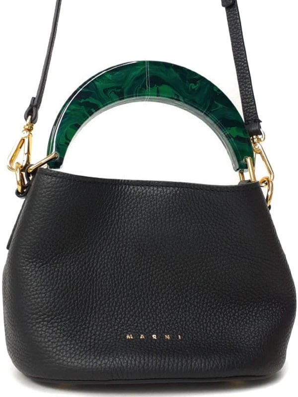 MARNI VENICE MINI 2WAY HANDBAG: Marni VENICE MINI 2WAY Handbag Brand: Marni Type: 2-Way Bag Material: leather Color: Black Navy Size: W:18cm H:14cm D:12cm Handle:28cm Shoulder:107 - 121cm Accessories: None Accessories No