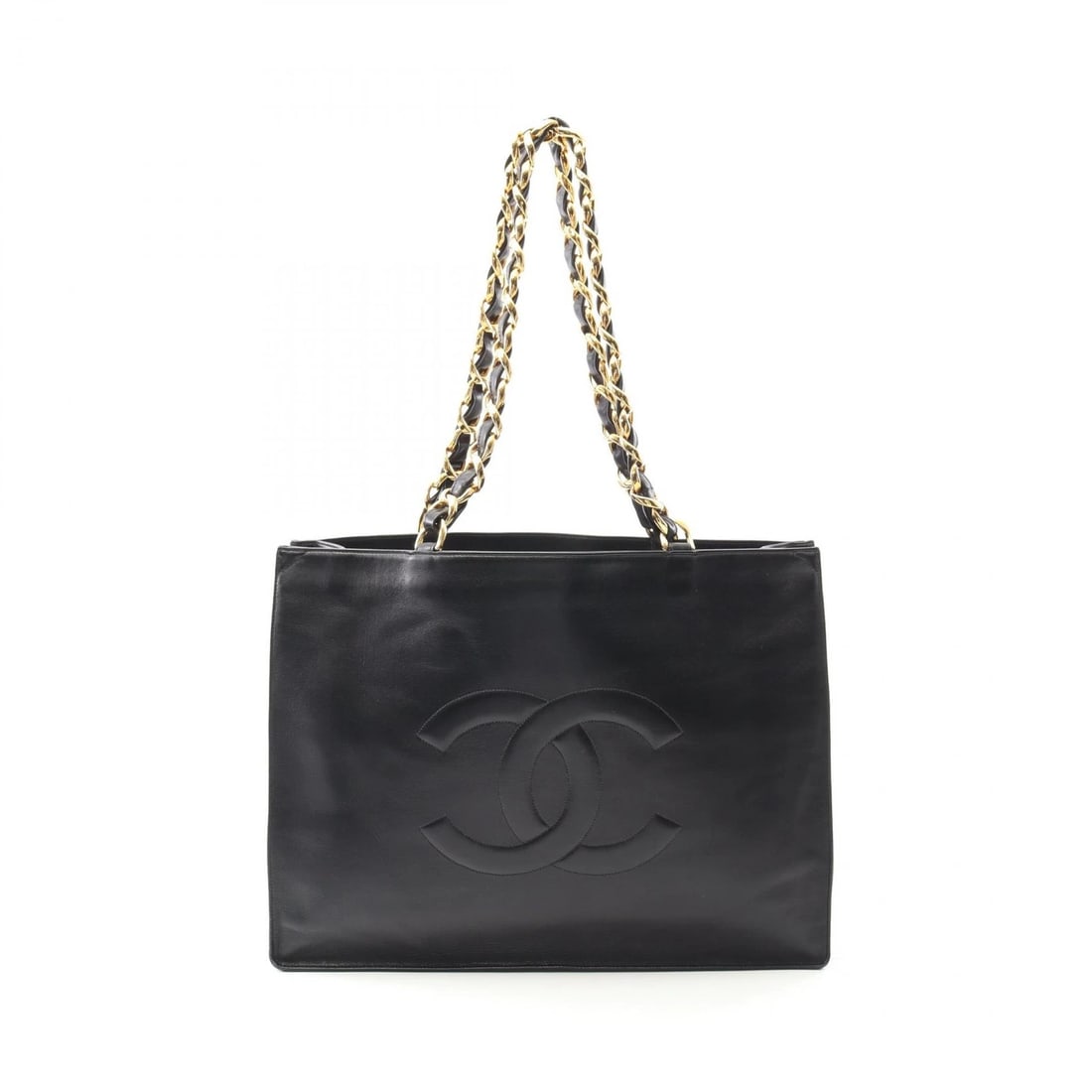 CHANEL JUMBO COCO MARK CHAIN SHOULDER TOTE BAG: CHANEL Jumbo COCO Mark Chain shoulder Tote Bag Brand: CHANEL Type: Tote Bag Material: leather Color: Black??ish colors Size: H:31.5cm x W:41.5cm x D:11cm (H:12.4" x W:16.3" x D:4.3") Strap drop?30cm(1