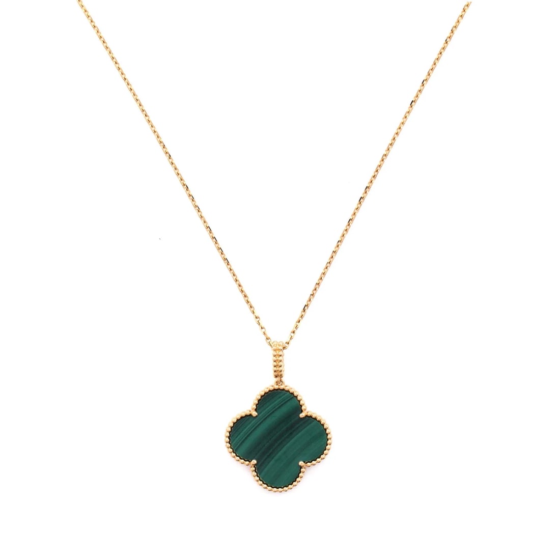 VAN CLEEF & ARPELS MAGIC ALHAMBRA PENDANT NECKLACE: Van Cleef & Arpels Magic Alhambra Pendant Necklace Brand: Van Cleef & Arpels Type: Necklace Material: 18K Yellow Gold, Malachite Color: Yellow Gold Size: Measurements: Length: 35.25 - 32.25 ", Pen