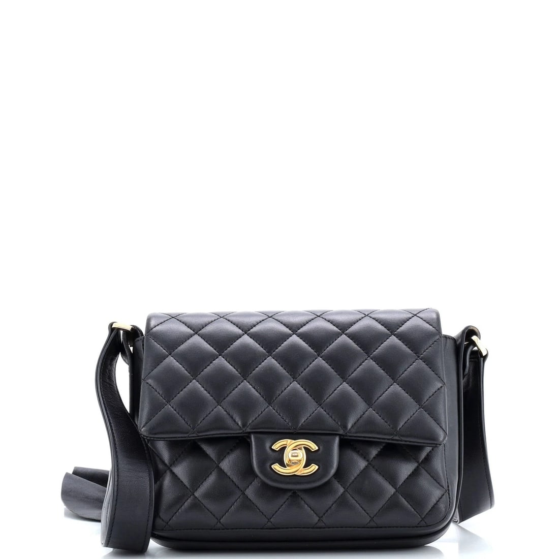 CHANEL BOLERO DE CHANEL FLAP BAG QUILTED CALFSKIN: Chanel Bolero De Chanel Flap Bag Quilted Calfskin Brand: Chanel Type: Cross Body Bags Exterior Material: Leather Exterior Color: Black Size: Measurements: Handle Drop none", Height 7", Width 8", D