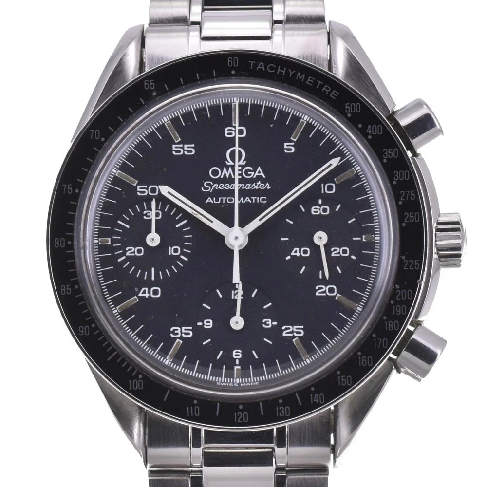 OMEGA SPEEDMASTER CHRONOGRAPH BLACK DIAL AUTOMATIC WATCH: OMEGA Speedmaster Chronograph black Dial Automatic Watch Brand: OMEGA Type: Wristwatch Material: Band Material Stainless Steel, Case Material Stainless Steel Color: Dial Color black, Case Color Silver