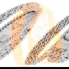 BVLGARI SERPENTI SPIGA QUARTZ DIAMOND WHITE DIAL WATCH: Bvlgari Serpenti Spiga Quartz Diamond White Dial Watch Brand: Bvlgari Type: Wristwatch Material: Case Material 18kt Rose Gold, Band Material Diamond Set 18kt Rose Gold Color: Case Color Rose Gold-t