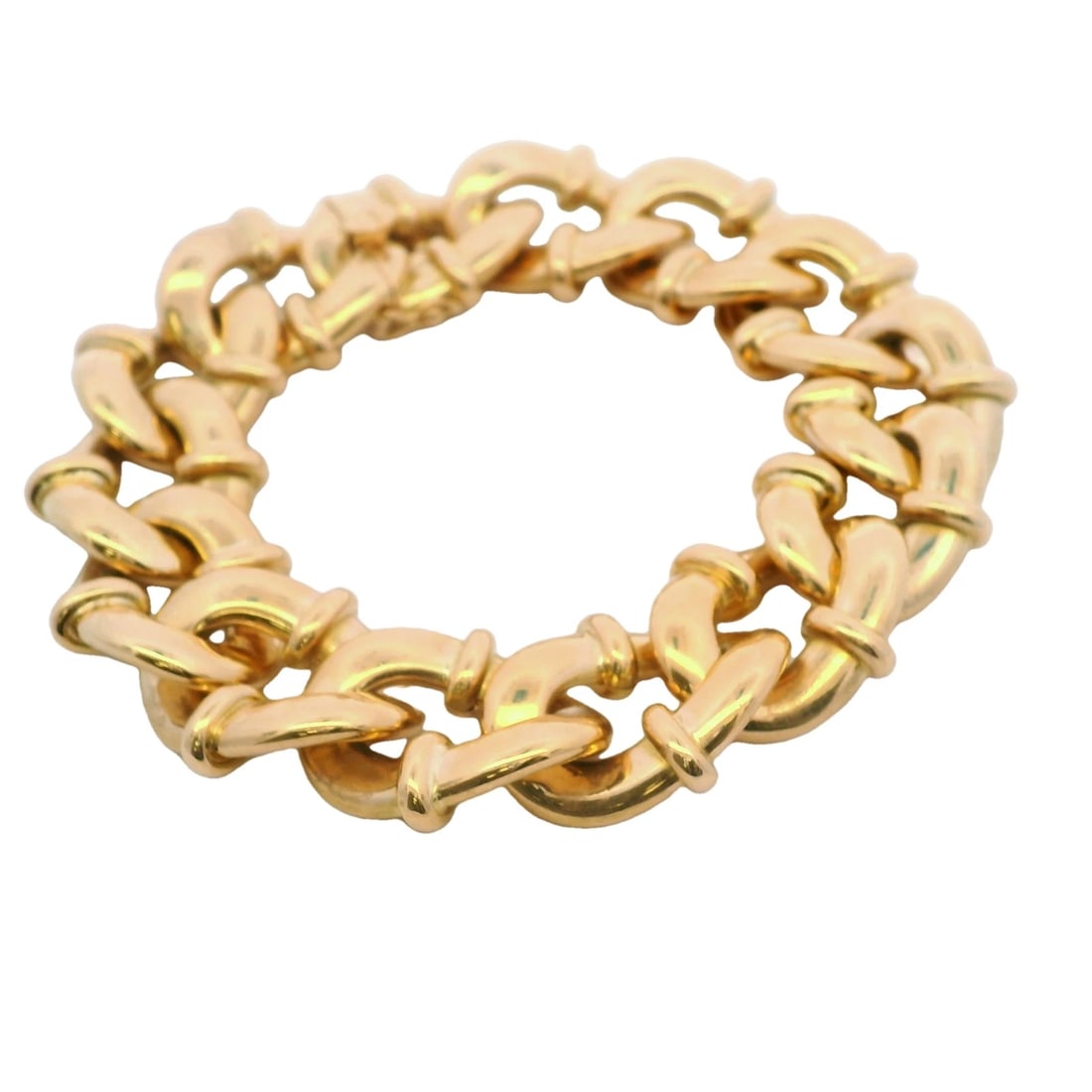 VINTAGE TIFFANY & CO 18KT YELLOW GOLD BRACELET: Vintage Tiffany & Co 18kt Yellow Gold Bracelet Brand: Tiffany & Co Type: Bracelet Material: 18kt Yellow Gold, Color: Yellow Size: Length - 7.5" Width - 16.7mm Accessories: None Accessories