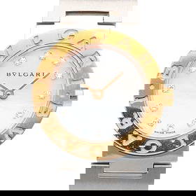 BVLGARI WATCHES STAINLESS STEEL K18 GOLD SHELL WATCH: BVLGARI Watches Stainless Steel K18 Gold Shell Watch Brand: BVLGARI Type: Wristwatch Material: Stainless Steel Color: Silver / gold Size: Case Diameter:23.0mm Band Length:6.3inch / 16cm Accessori