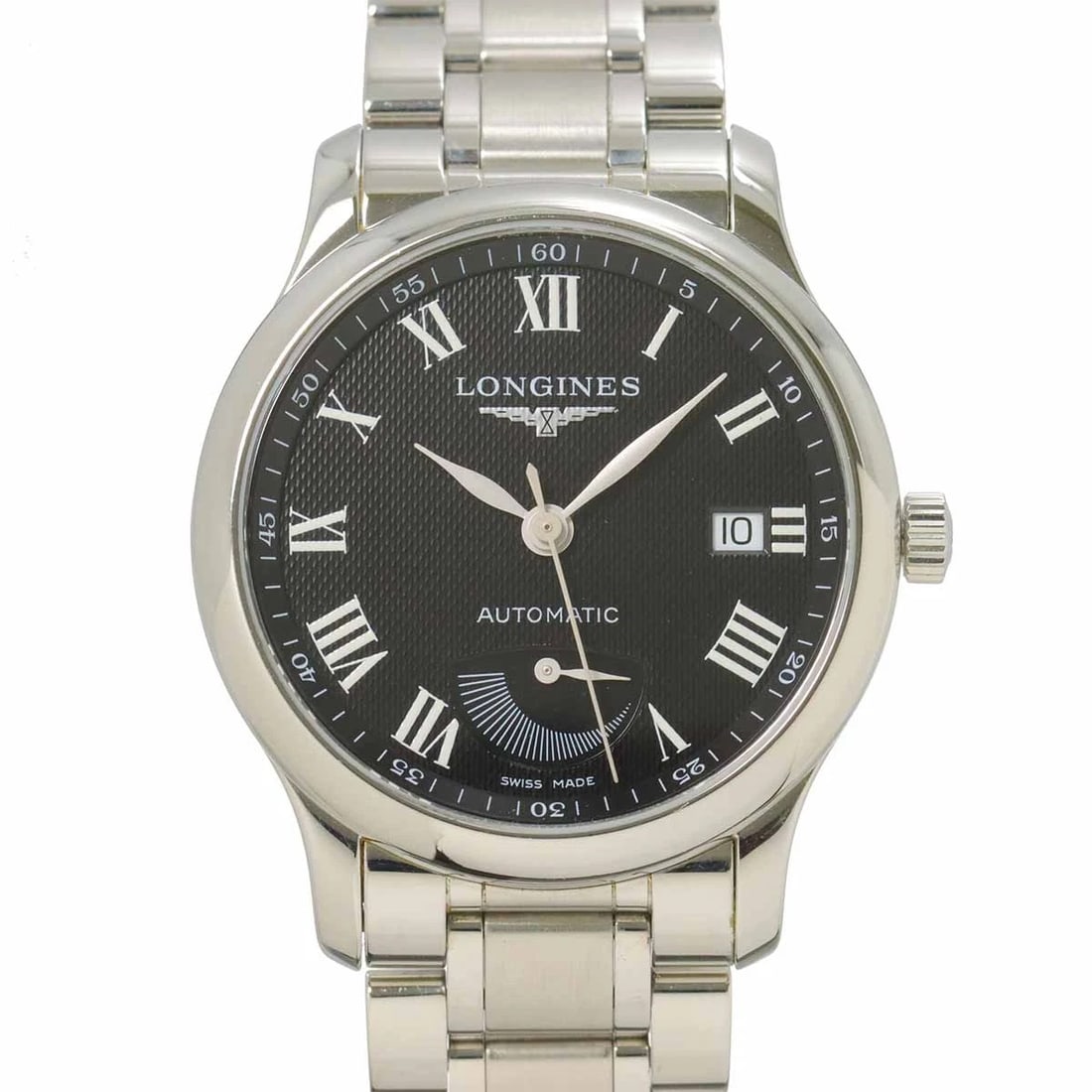 LONGINES MASTER AUTOMATIC BLACK DIAL WATCH: LONGINES Master Automatic Black Dial Watch Brand: LONGINES Type: Wristwatch Material: Case:Stainless steel Bracelet:Stainless steel Color: Black Dial Size: CaseSize Length 46mm(included lag) CaseS