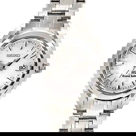 SEIKO GRAND SEIKO QUARTZ WHITE SHELL DIAL WATCH: SEIKO GRAND SEIKO Quartz White Shell Dial Watch Brand: SEIKO Type: Wristwatch Material: Case:Stainless steel Bracelet:Stainless steel Color: White Shell Dial Size: CaseSize Length 32mm(included la
