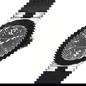 BVLGARI ALUMINUM DATE QUARTZ BLACK CARBON DIAL WATCH: BVLGARI Aluminum Date Quartz Black Carbon Dial Watch Brand: BVLGARI Type: Wristwatch Material: Case:AluminumBracelet:Rubber,Aluminum Color: Black Carbon Dial Size: CaseSize Length 38mm(included la