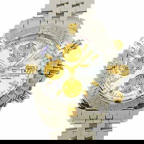 BREITLING CHONOMAT EVOLUTION 7YG WHITE SHELL DIAL DATE WATCH: BREITLING Chonomat Evolution 7YG White Shell Dial Date Watch Brand: BREITLING Type: Wristwatch Material: Case:Stainless steel,750 Yellow Gold Bracelet:Stainless steel Color: White Shell Dial Size: