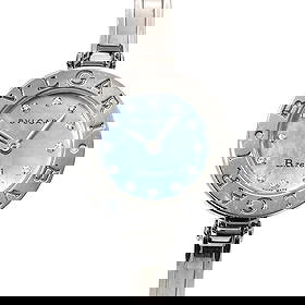 BVLGARI B-ZERO1 BANGLE WATCH QUARTZ BLUE SHELL DIAL WATCH: BVLGARI B-Zero1 Bangle Watch Quartz Blue Shell Dial Watch Brand: BVLGARI Type: Wristwatch Material: Case:Stainless steel Bracelet:Stainless steel Color: Blue Shell Dial Size: CaseSize Length 28mm