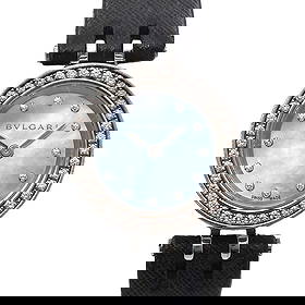 BVLGARI B-ZERO1 DIAMOND QUARTZ BLUE SHELL DIAL WATCH: BVLGARI B-zero1 Diamond Quartz Blue shell Dial Watch Brand: BVLGARI Type: Wristwatch Material: Case:Stainless steel Bracelet:Stainless steel,Leather Color: Blue shell Dial Size: CaseSize Length 23