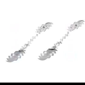 CHRISTIAN DIOR DROP HOOP EARRINGS 18K: Christian Dior Drop Hoop Earrings 18K Brand: Christian Dior Type: Earrings Material: 18K White Gold Color: White Gold Size: Measurements: Height/Length: 12.25 mm, Width: 1.50 mm Accessories: None