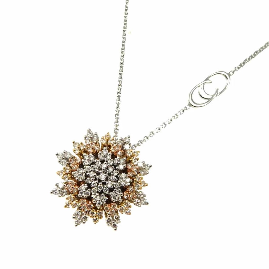 CHIMENTO DIAMOND NECKLACE 18K: CHIMENTO Diamond Necklace 18K Brand: CHIMENTO Type: Necklace Material: 750 White,Yellow Pink Gold, Main Stone Creation Natural Color: Gold Size: internal circumference of the chain:17.7inch - 15in