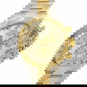 ROLEX DAYTONA F 7YG YELLOW SHELL DIAL WATCH: ROLEX Daytona F 7YG Yellow Shell Dial Watch Brand: ROLEX Type: Wristwatch Material: Case:Stainless steel,750 Yellow Gold Bracelet:Stainless steel,750 Yellow Gold Color: Yellow Shell Dial Size: Cas
