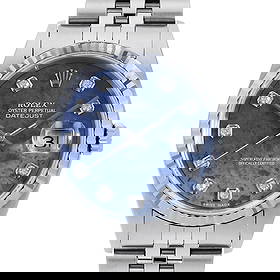 ROLEX DATEJUST 10P DIAMOND SECOND HAND WATCH: ROLEX Datejust 10P Diamond second hand Watch Brand: ROLEX Type: Wrist watch Material: Band Material Stainless Steel, Case Material Stainless Steel Color: Sodalite Size: Band Size 19.5cm (7.7inch),