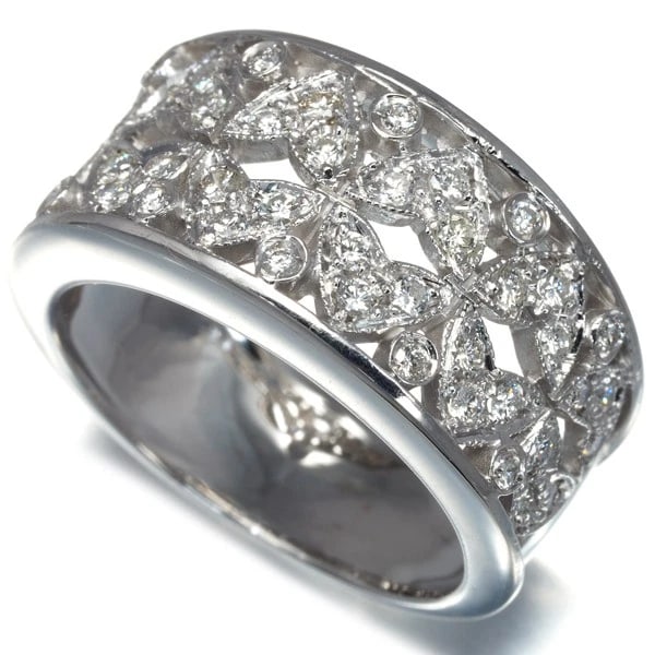 CHIMENTO RING DIAMOND OPENWORK: CHIMENTO Ring Diamond Openwork Brand: CHIMENTO Type: Ring Material: 18K / 750 / White Gold, Main Stone Natural Color: None Size: US6 - 6.25 Accessories: None Accessories Notice: When purch