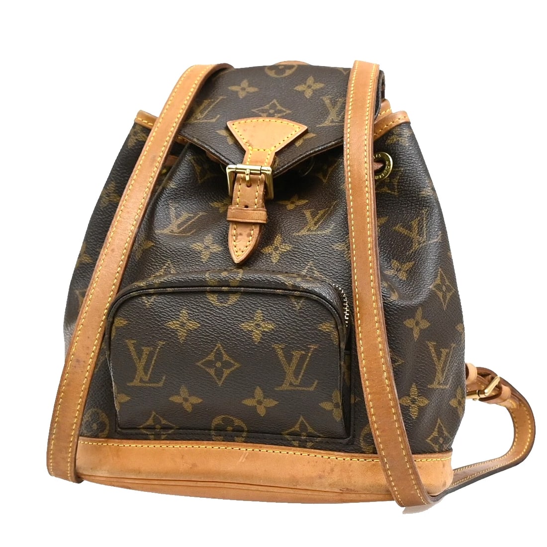 LOUIS VUITTON BAG MONOGRAM LEATHER BROWN: LOUIS VUITTON Bag Monogram Leather Brown Brand: Louis Vuitton Type: Backpack Material: Monogram , Leather Color: Brown Size: ( inch ) W 7.2 x H 9.4 x D 3.9 " (approx.)SHOULDER DROP ( inch /cm ) 13