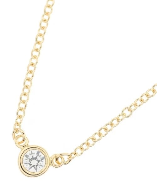 TIFFANY & CO. K18 YELLOW GOLD DIAMOND NECKLACE: Tiffany & Co. K18 Yellow Gold Diamond Necklace Brand: Tiffany & Co. Type: Necklace Material: 750 Pink Gold Main Stone Natural Color: None Size: neck circumference: 40cm Accessories: None A