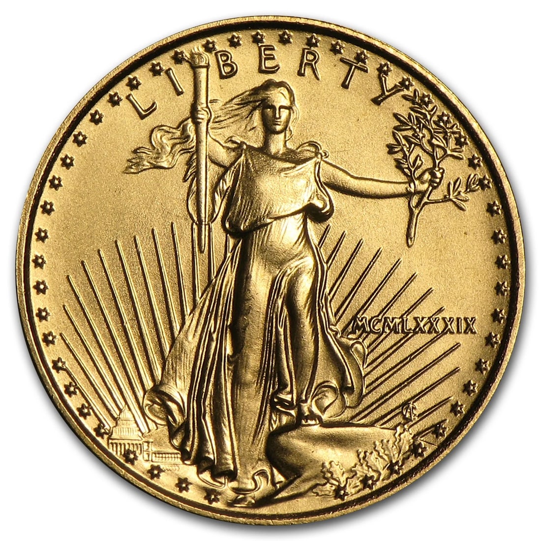 1989 AMERICAN GOLD EAGLE BU: 1989 American Gold Eagle BU Brand: US Mint Year: 1989 Certification: Uncertified Fineness: 0.9167 Brand/Mint: None Coin: None Grade: None Denomination: $5.00 Country/Reg
