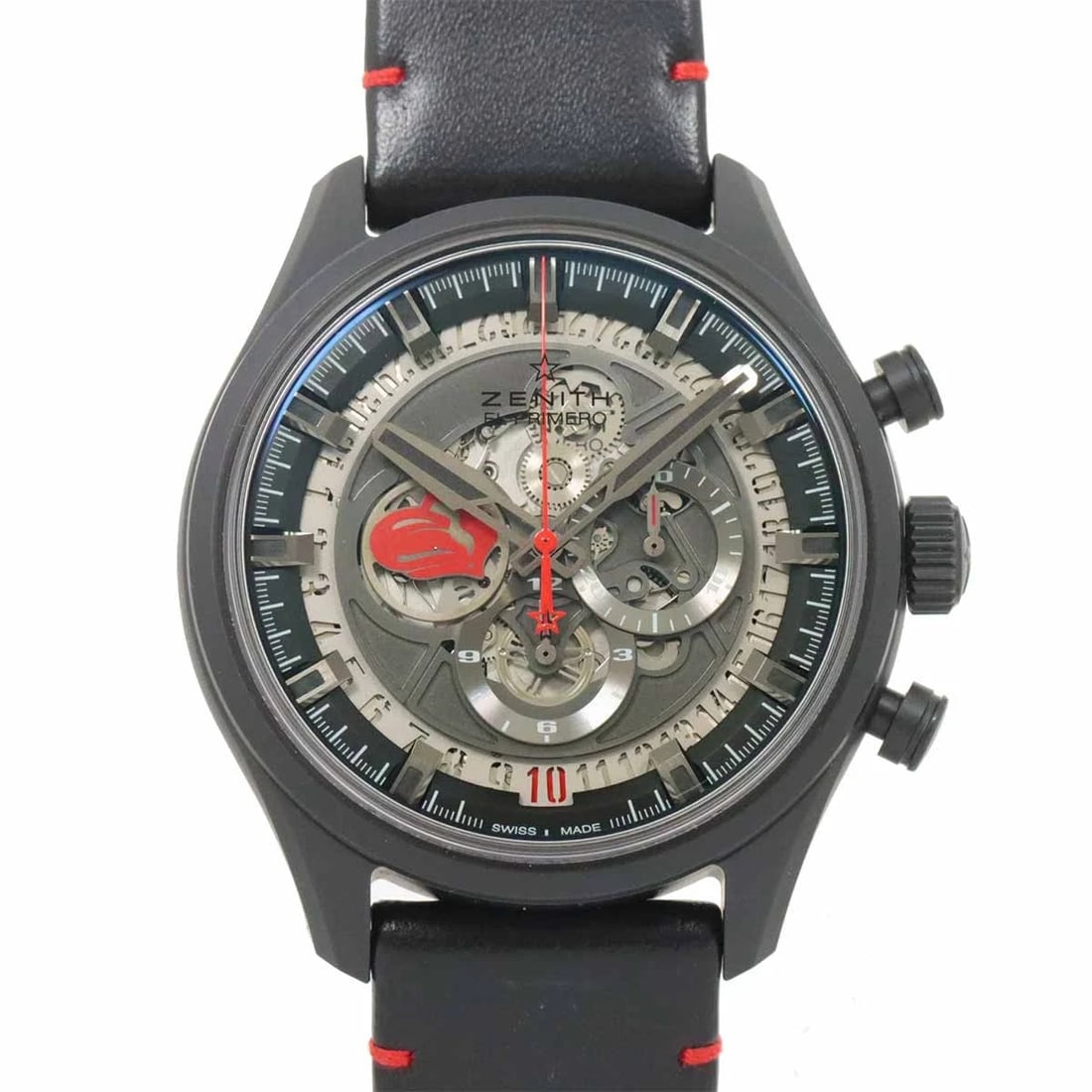 ZENITH EL PRIMERO THE ROLLING STONES AUTOMATIC WATCH: ZENITH El Primero The Rolling Stones Automatic Watch Brand: ZENITH Type: Wristwatch Material: Case:titaniumBracelet:Leather Color: Black Dial Size: CaseSize Length 53mm(included lag) CaseSize Widt