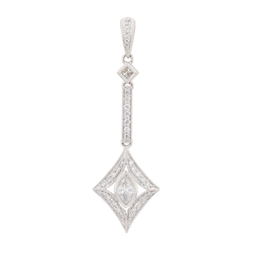 MARQUISE DIAMOND HALO ART DECO PENDANT (1 of 5)