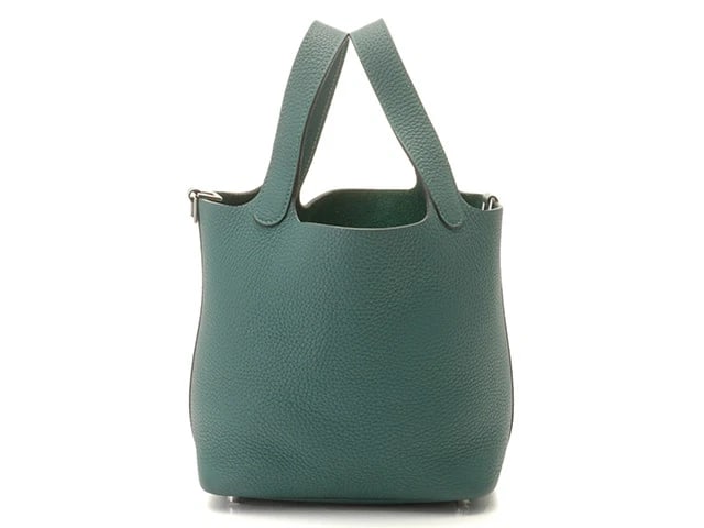 HERMES PICOTIN LOCK PM MALACHITE: HERMES Picotin Lock PM Malachite Brand: HERMES Type: Handbag Exterior Material: Taurillon Clemence Exterior Color: Green Size: H19×W19×D14cm/Handle 29cm Accessories: None Accessories Notic