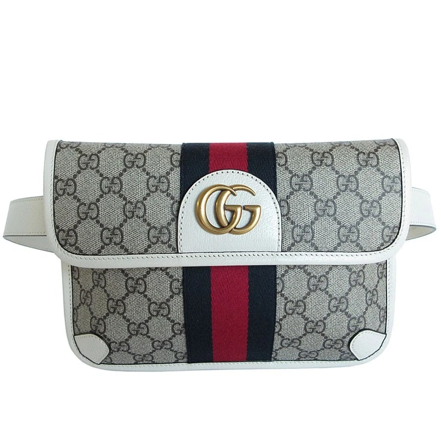 GUCCI OPHIDIA WAIST BAG BELT BAG BEIGE BROWN: GUCCI Ophidia Waist bag Belt bag Beige Brown Brand: GUCCI Type: Waist bag Material: Exterior Material PVC Color: Exterior Color Beige Brown/Off White Size: Size [inch] W:9.4inx H:6.3in Shoulder Le