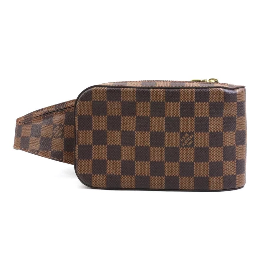 LOUIS VUITTON DAMIER EBENE GERONIMOS BODY BAG WAIST BAG: LOUIS VUITTON Damier Ebene Geronimos Body Bag Waist Bag Brand: LOUIS VUITTON Type: body bag Material: Exterior Material Damier canvas Color: Exterior Color Brown Size: Size [inch] W:4.3inx H:7.5in