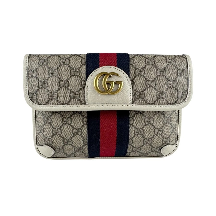 GUCCI GG MARMONT GG SUPREME WAIST BAG BELT BAG: GUCCI GG Marmont GG Supreme Waist Bag Belt Bag Brand: GUCCI Type: Waist bag Material: Exterior Material PVC Color: Exterior Color Brown/Off White Size: Size [inch] W:9.4inx H:7.1inx D:1.6in Belt S