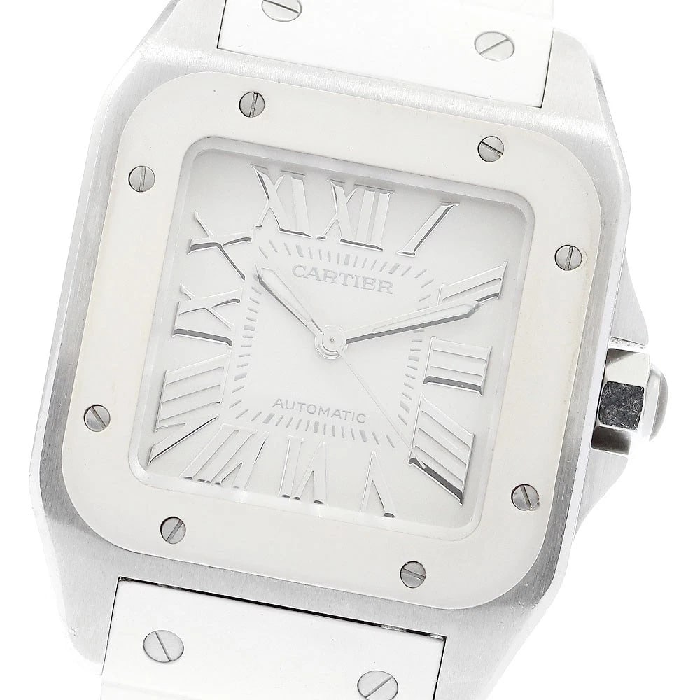 CARTIER SANTOS WHITE DIAL AUTOMATIC BOY'S WATCH (1 of 3)