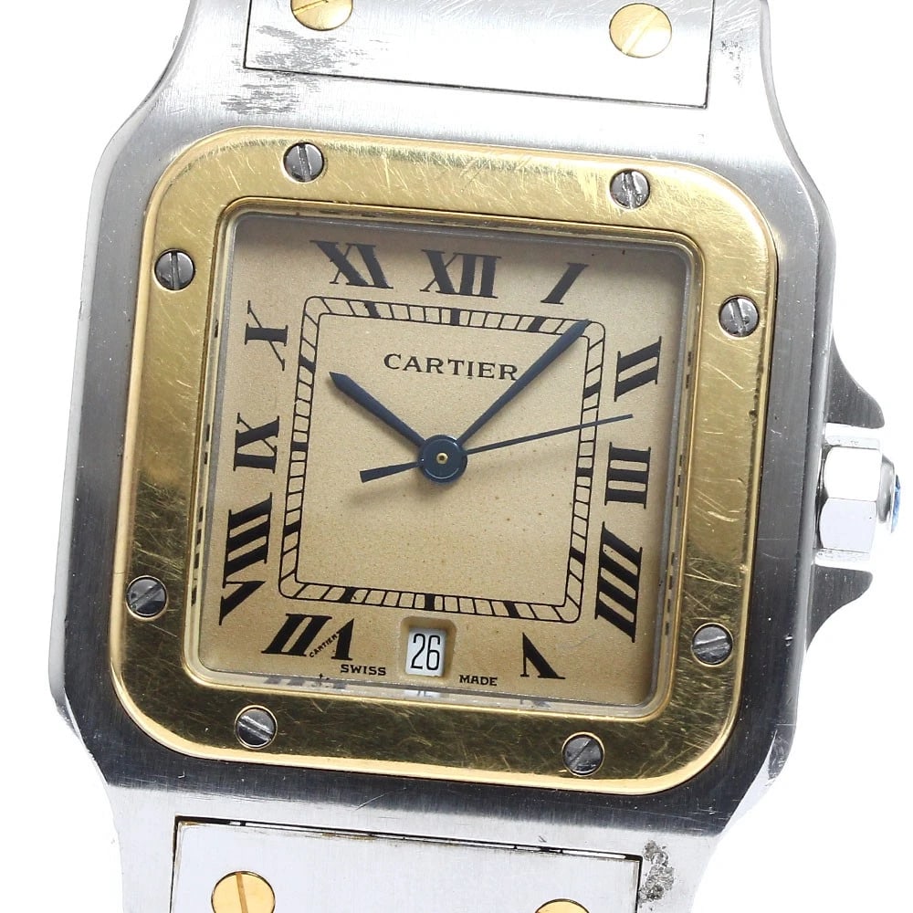 CARTIER SANTOS GALBEELM DATE 2 TONE QUARTZ WATCH (1 of 3)