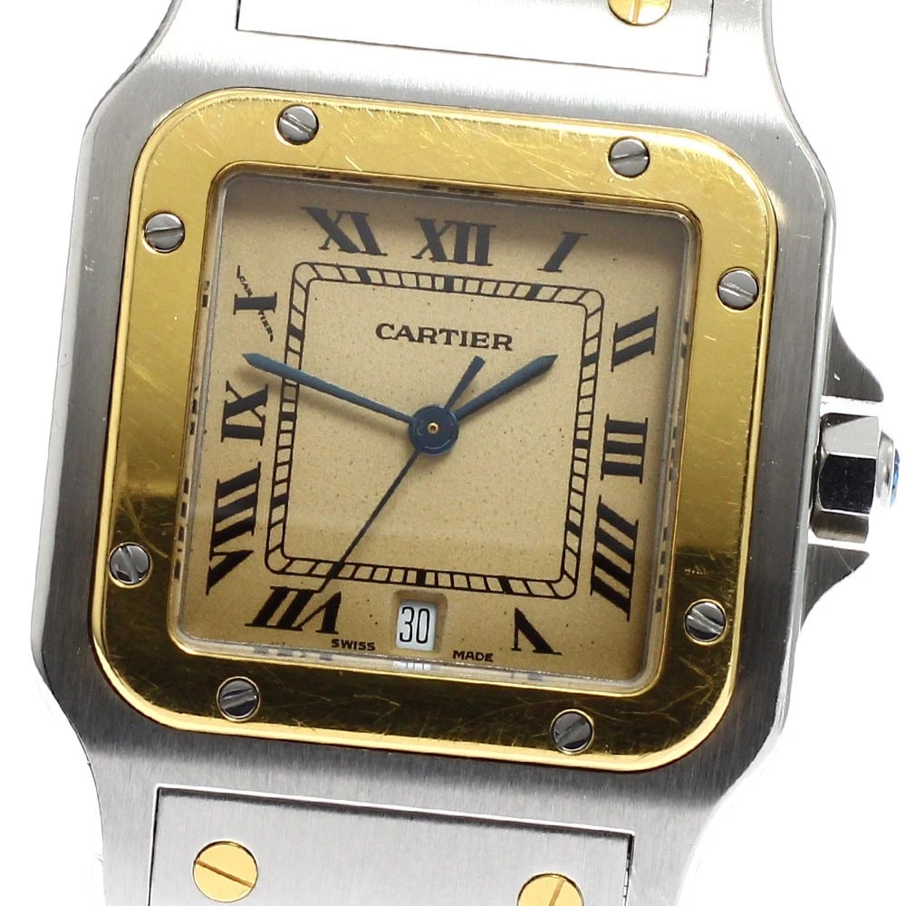 CARTIER SANTOS GALBEELM DATE 2 TONE QUARTZ WATCH (1 of 2)