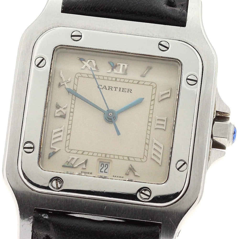 CARTIER SANTOS GALBEELM DATE BEIGE DIAL QUARTZ WATCH (1 of 2)