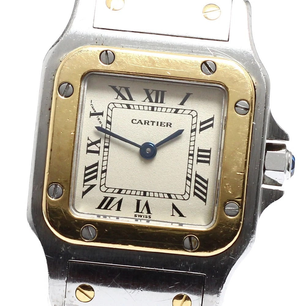 CARTIER SANTOS GALBEESM BEIGE DIAL QUARTZ WATCH (1 of 3)