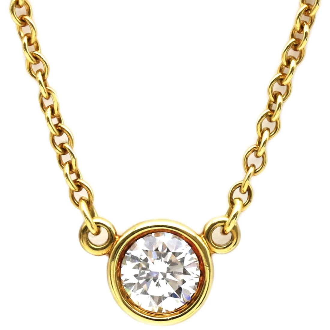 TIFFANY & CO NECKLACE BY THE YARD SINGLE DIAMOND PENDANT (1 of 6)