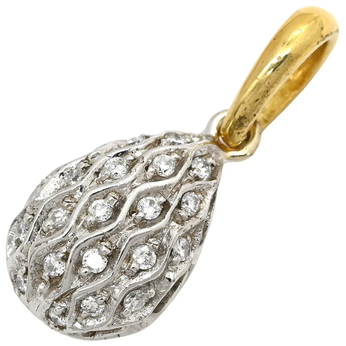 PENDANT TOP K18WG 18K YELLOW GOLD DIAMOND (1 of 4)
