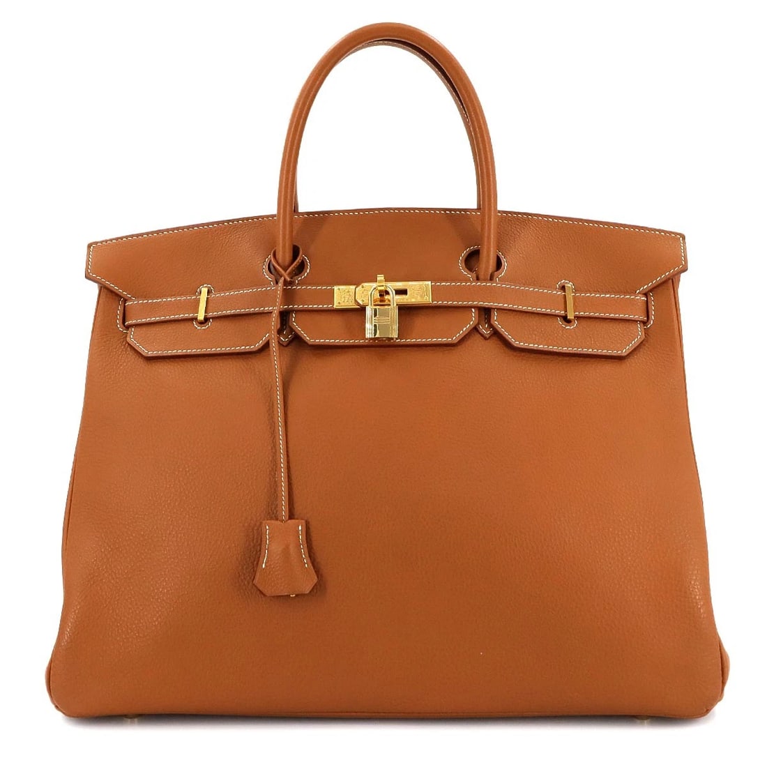 HERMES BIRKIN 40 HAND BAG TAURILLON GOLD PURSE: HERMES Birkin 40 Hand Bag Taurillon Gold Purse Brand: HERMES Type: Hand Bag Material: Taurillon Clemence Color: Gold Size: W 15.75 inch, H 11.81 inch, D 8.07 inch Handle 11.4inch (29cm) Accessori