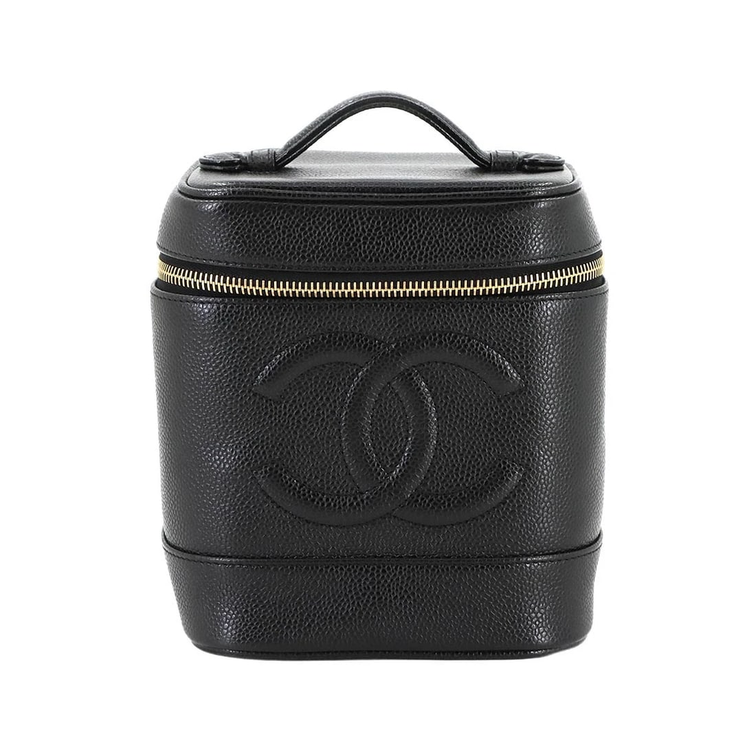 CHANEL VANITY HAND BAG LEATHER BLACK (1 of 7)