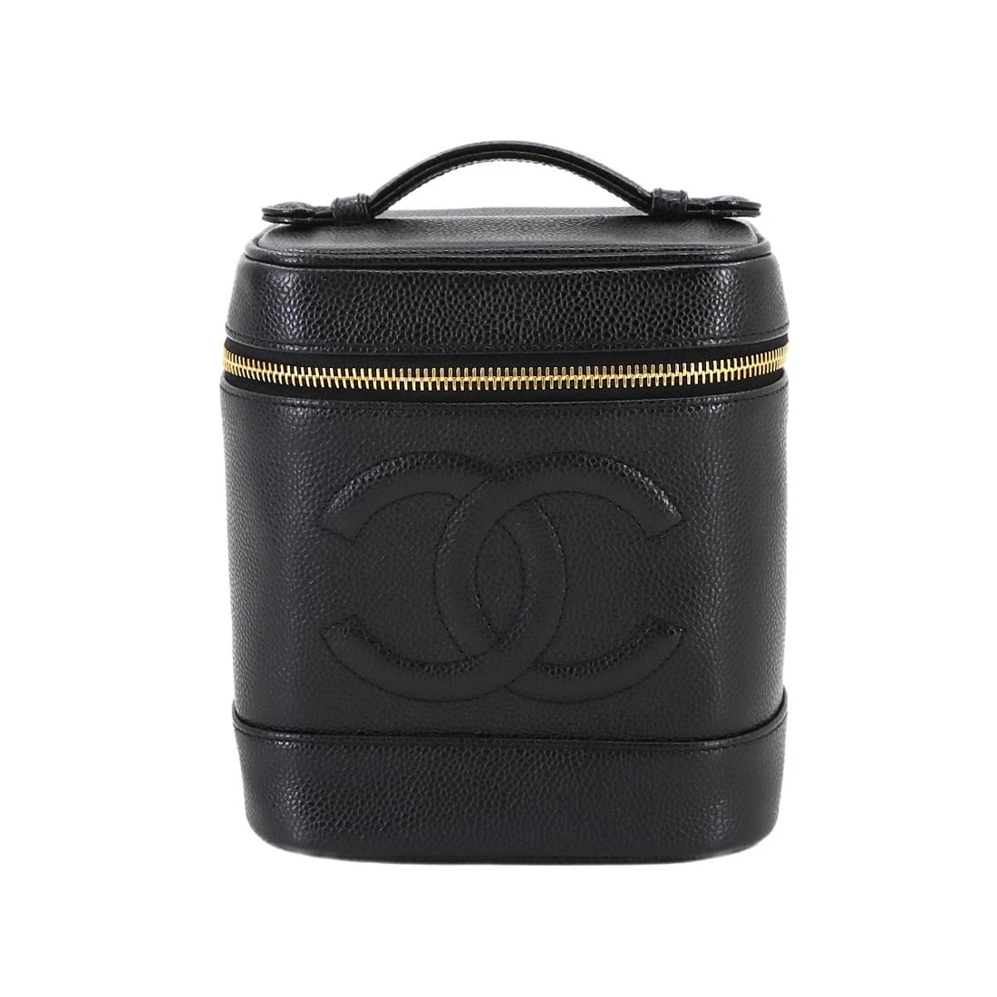 CHANEL VANITY HAND BAG LEATHER BLACK (1 of 7)