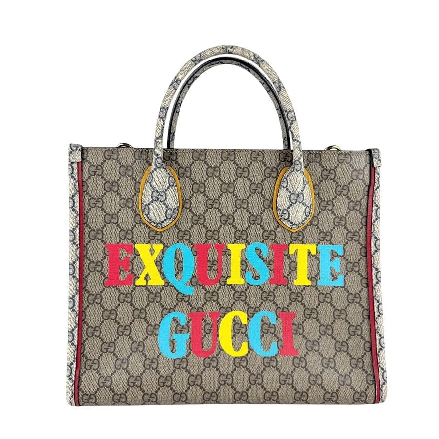 GUCCI EXQUISITE GUCCI HANDBAG SHOULDER BAG: GUCCI EXQUISITE GUCCI Handbag Shoulder Bag Brand: GUCCI Type: Handbag Material: Exterior Material PVC Color: Exterior Color Multicolor Size: Size [inch] W:12.2inx H:10.2inx D:5.1in Handle Length:1